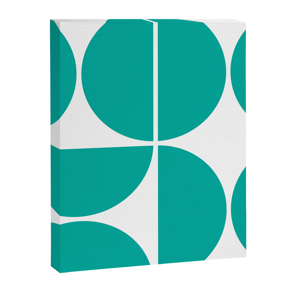 Mid Century Modern Turquoise Square Canvas Print Gallery Image 8