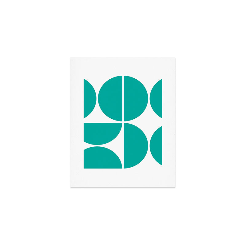 Mid Century Modern Turquoise Square Art Print Gallery Image 1