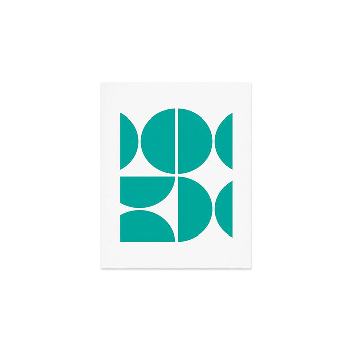 Mid Century Modern Turquoise Square Art Print Gallery Image 1