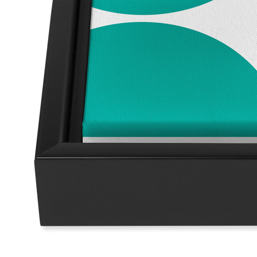 Mid Century Modern Turquoise Square Framed Canvas Print Gallery Image 3
