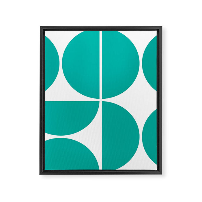 Mid Century Modern Turquoise Square Framed Canvas Print Gallery Image 1