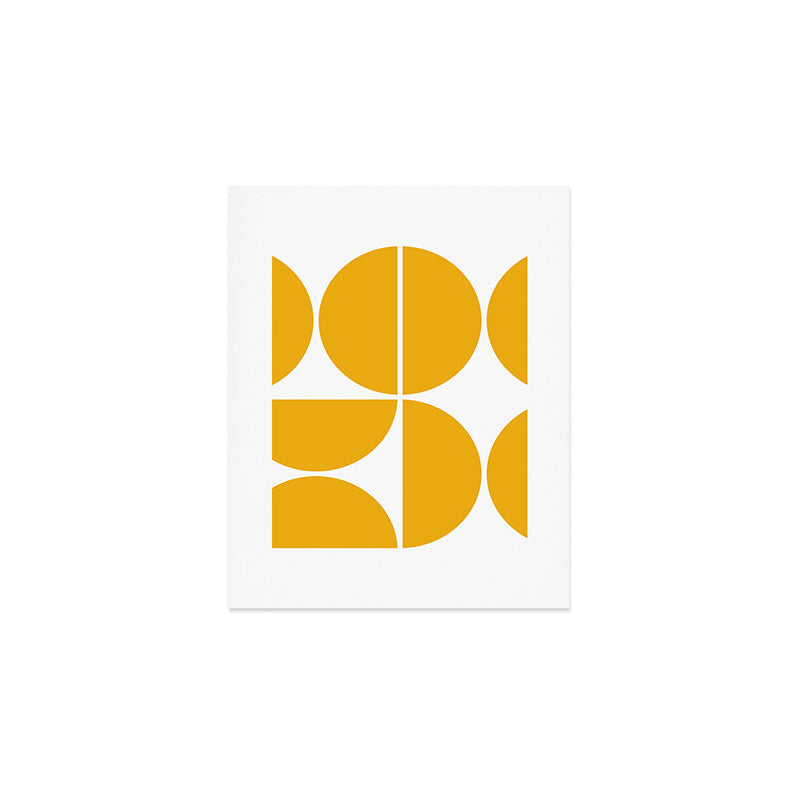 Mid Century Modern Yellow Square Art Print Gallery Image 1