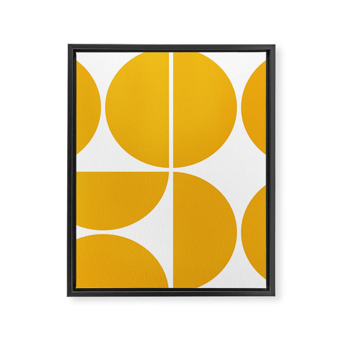 Mid Century Modern Yellow Square Framed Canvas Print Gallery Image 1
