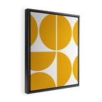 Mid Century Modern Yellow Square Framed Canvas Print Gallery Image 2
