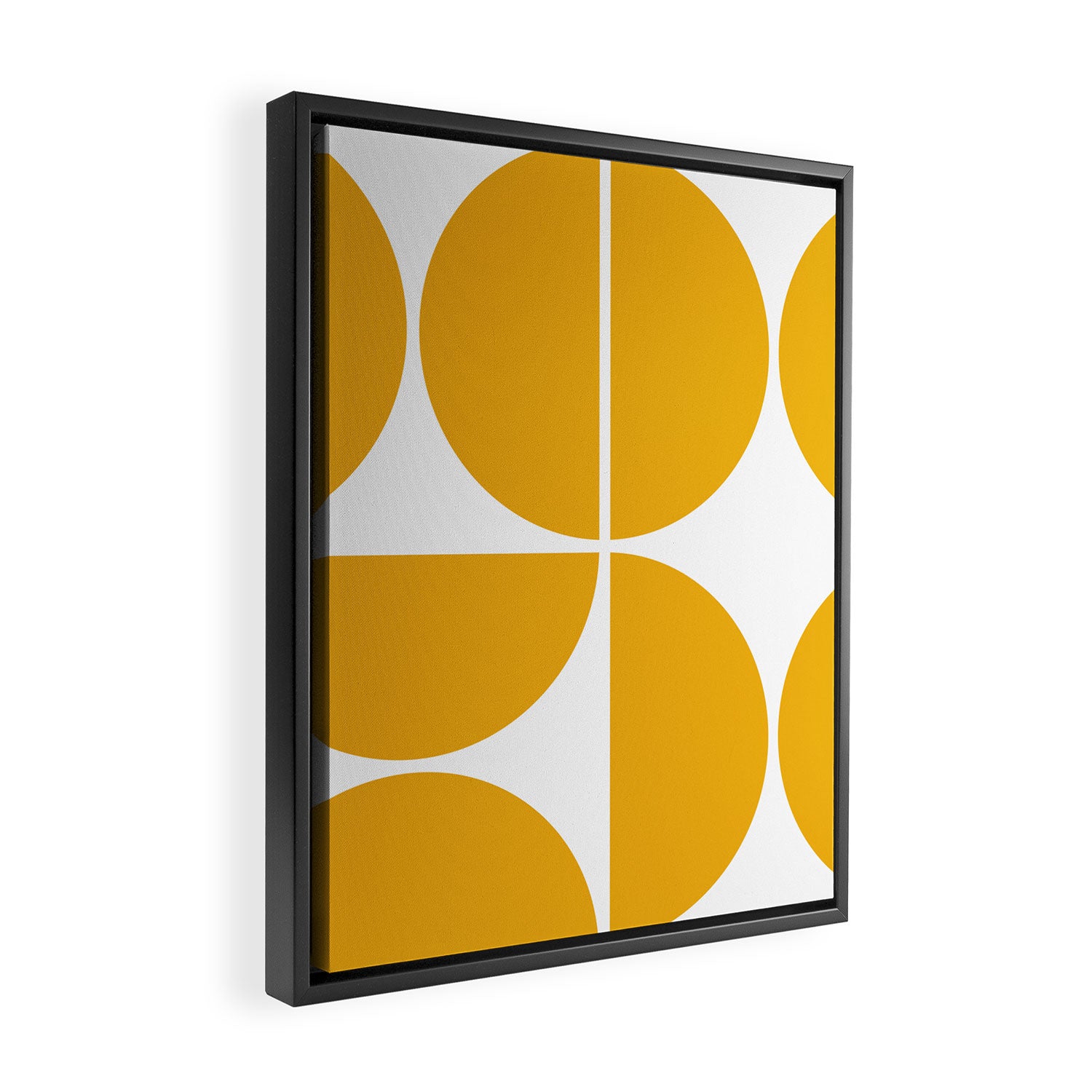 Mid Century Modern Yellow Square Framed Canvas Print Gallery Image 2
