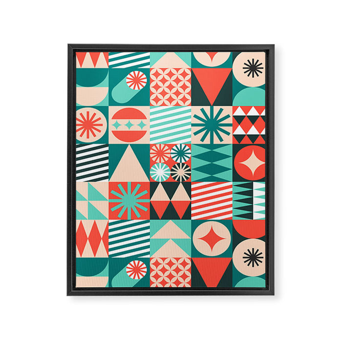 Mid Century Retro Holiday Framed Canvas Print Gallery Image 1