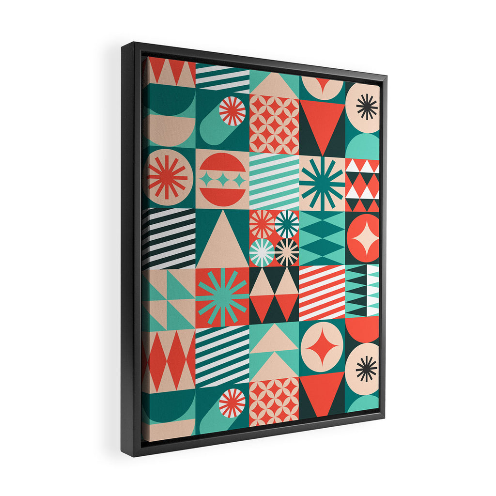 Mid Century Retro Holiday Framed Canvas Print Gallery Image 2