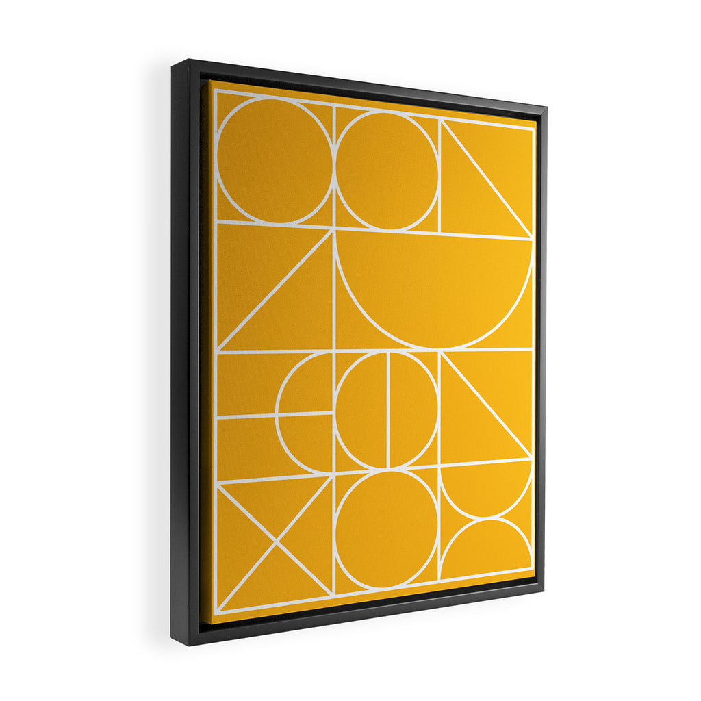Modern Geometric 77 Yellow Framed Canvas Print Gallery Image 2