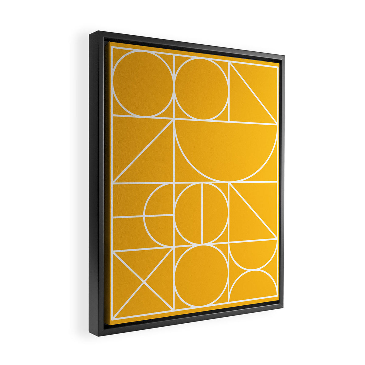 Modern Geometric 77 Yellow Framed Canvas Print Gallery Image 2
