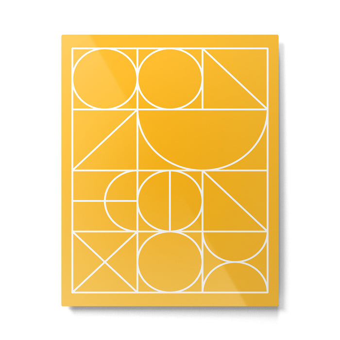 Modern Geometric 77 Yellow Metal Print Gallery Image 1