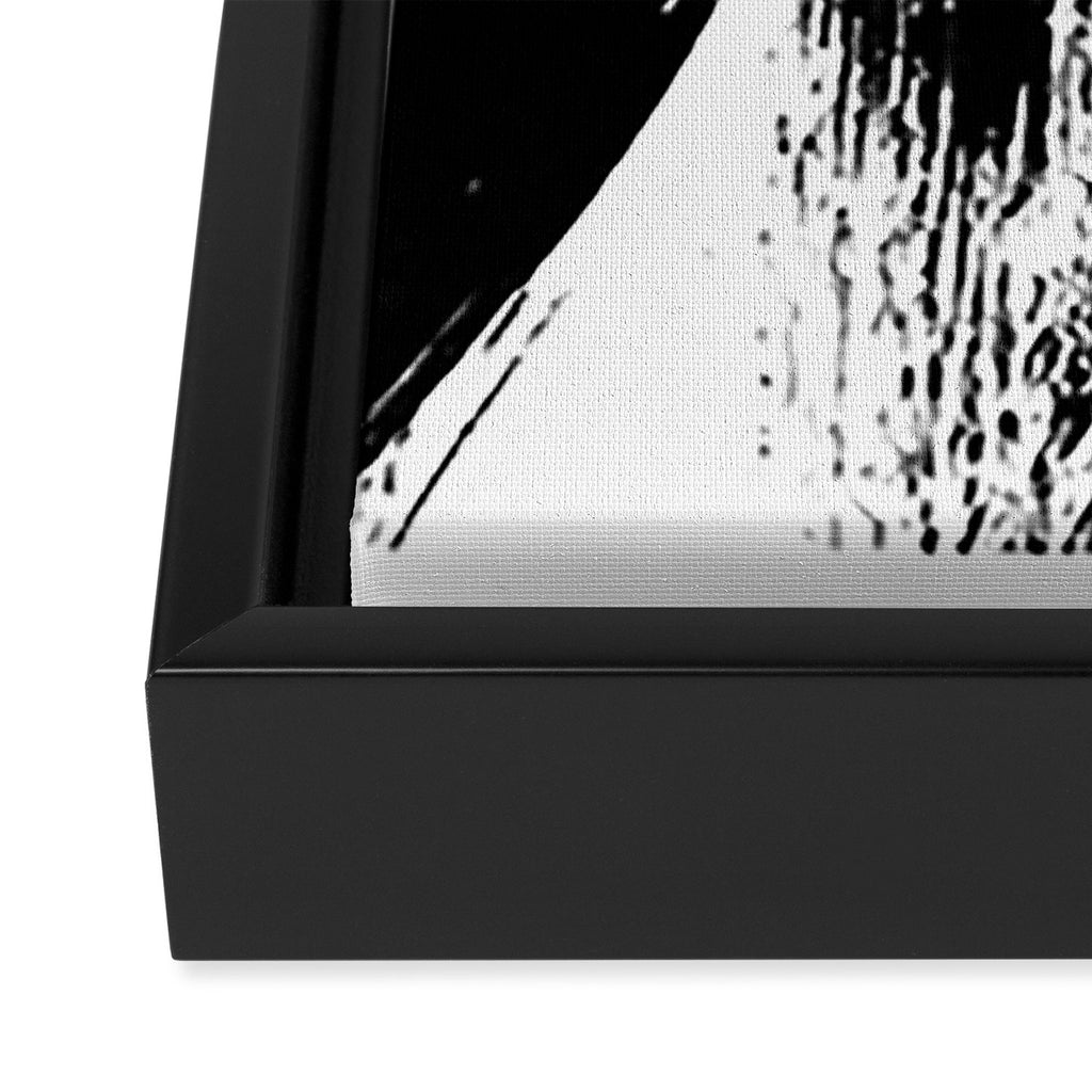 Monochrome Ink 02 Framed Canvas Print Gallery Image 3