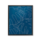 Monstera No2 Blue Framed Canvas Print Gallery Image 8
