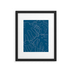 Monstera No2 Blue Framed Art Print Gallery Image 6