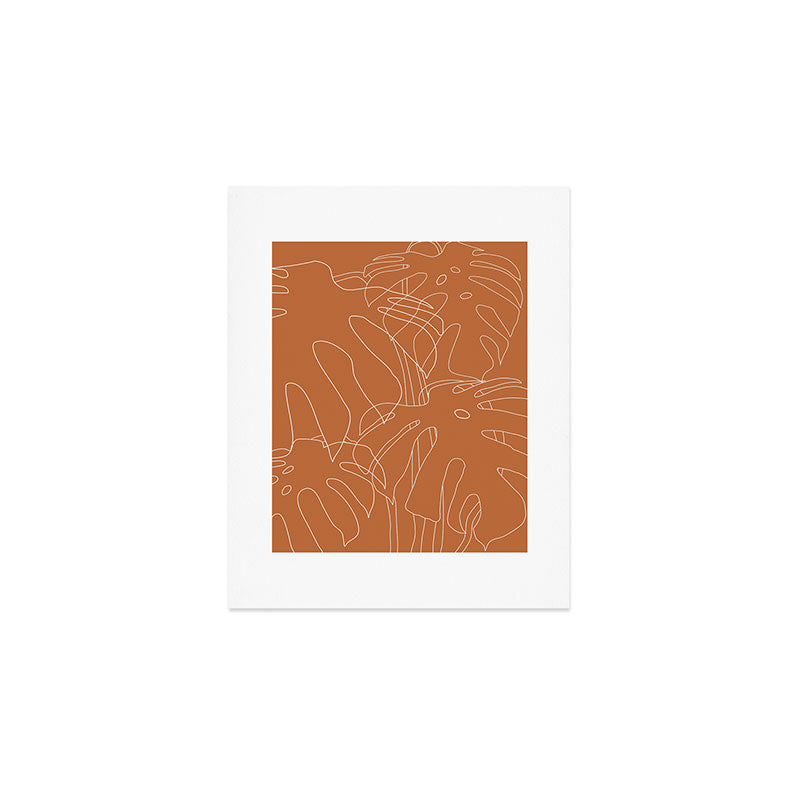 Monstera No2 Burnt Orange Art Print Gallery Image 1