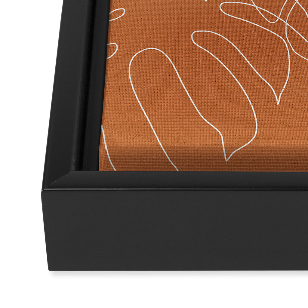 Monstera No2 Burnt Orange Framed Canvas Print Gallery Image 3