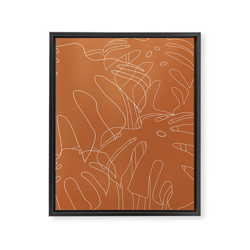 Monstera No2 Burnt Orange Framed Canvas Print Gallery Image 8