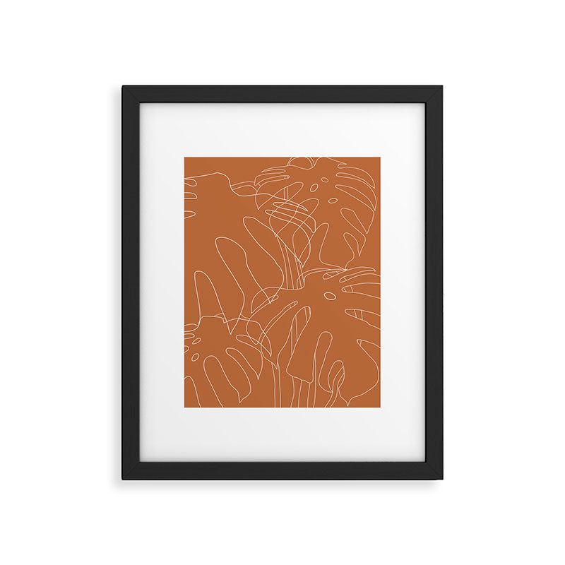 Monstera No2 Burnt Orange Framed Art Print Gallery Image 6
