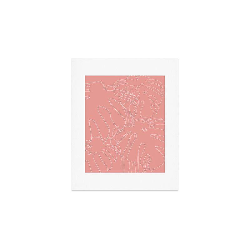 Monstera No2 Pink Art Print Gallery Image 1