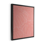 Monstera No2 Pink Framed Canvas Print Gallery Image 2