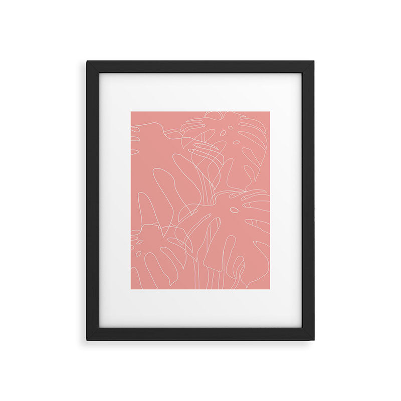 Monstera No2 Pink Framed Art Print Gallery Image 6