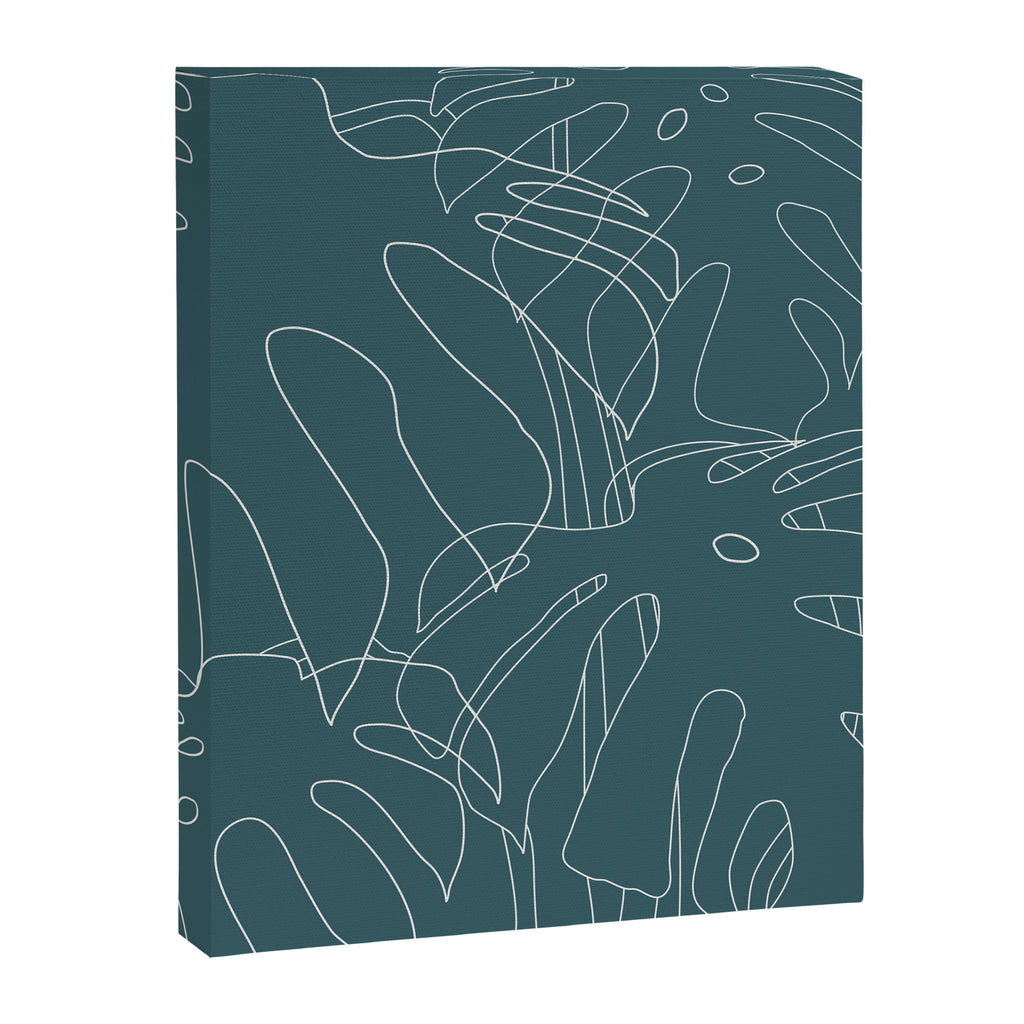 Monstera No2 Teal Canvas Print Gallery Image 8