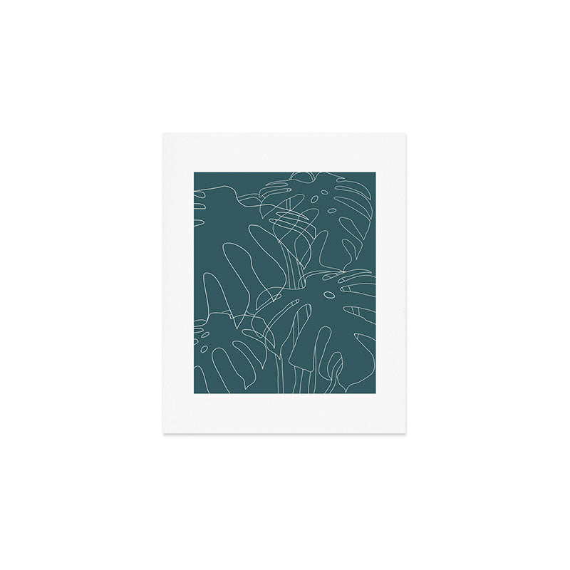 Monstera No2 Teal Art Print Gallery Image 1