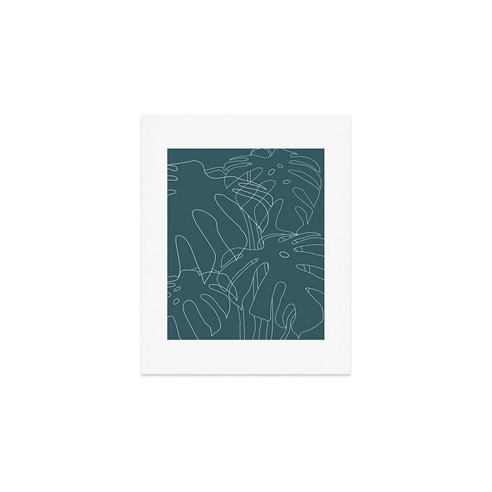 Monstera No2 Teal Art Print Gallery Image 1