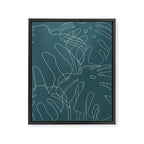 Monstera No2 Teal Framed Canvas Print Gallery Image 8