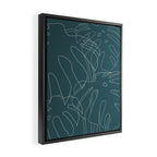Monstera No2 Teal Framed Canvas Print Gallery Image 2