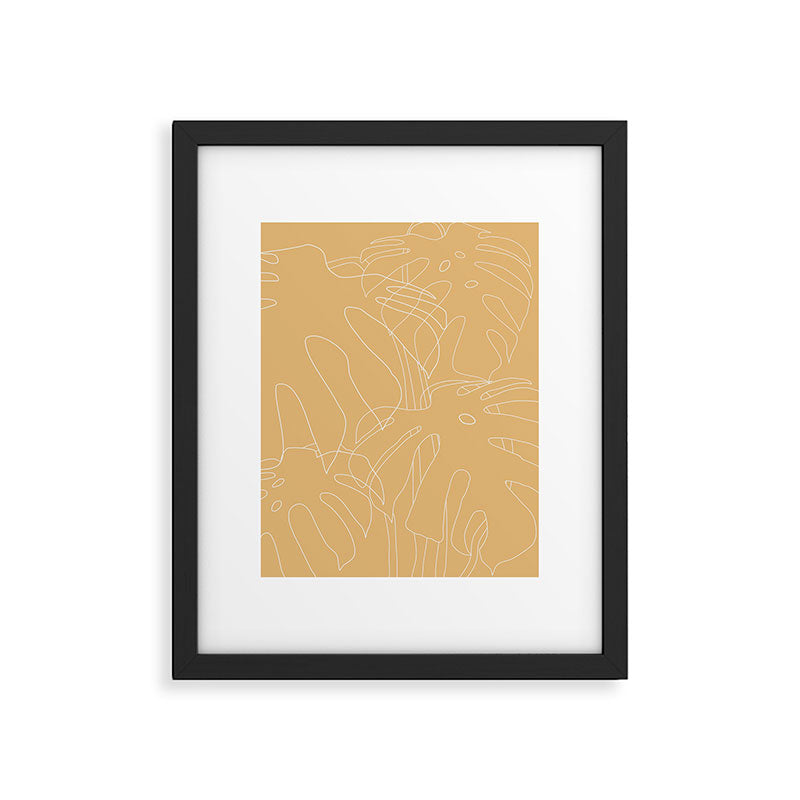 Monstera No2 Yellow Framed Art Print Gallery Image 6