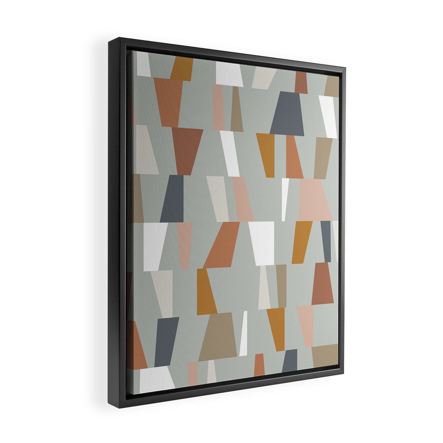 Neutral Geometric 01 Framed Canvas Print Gallery Image 2