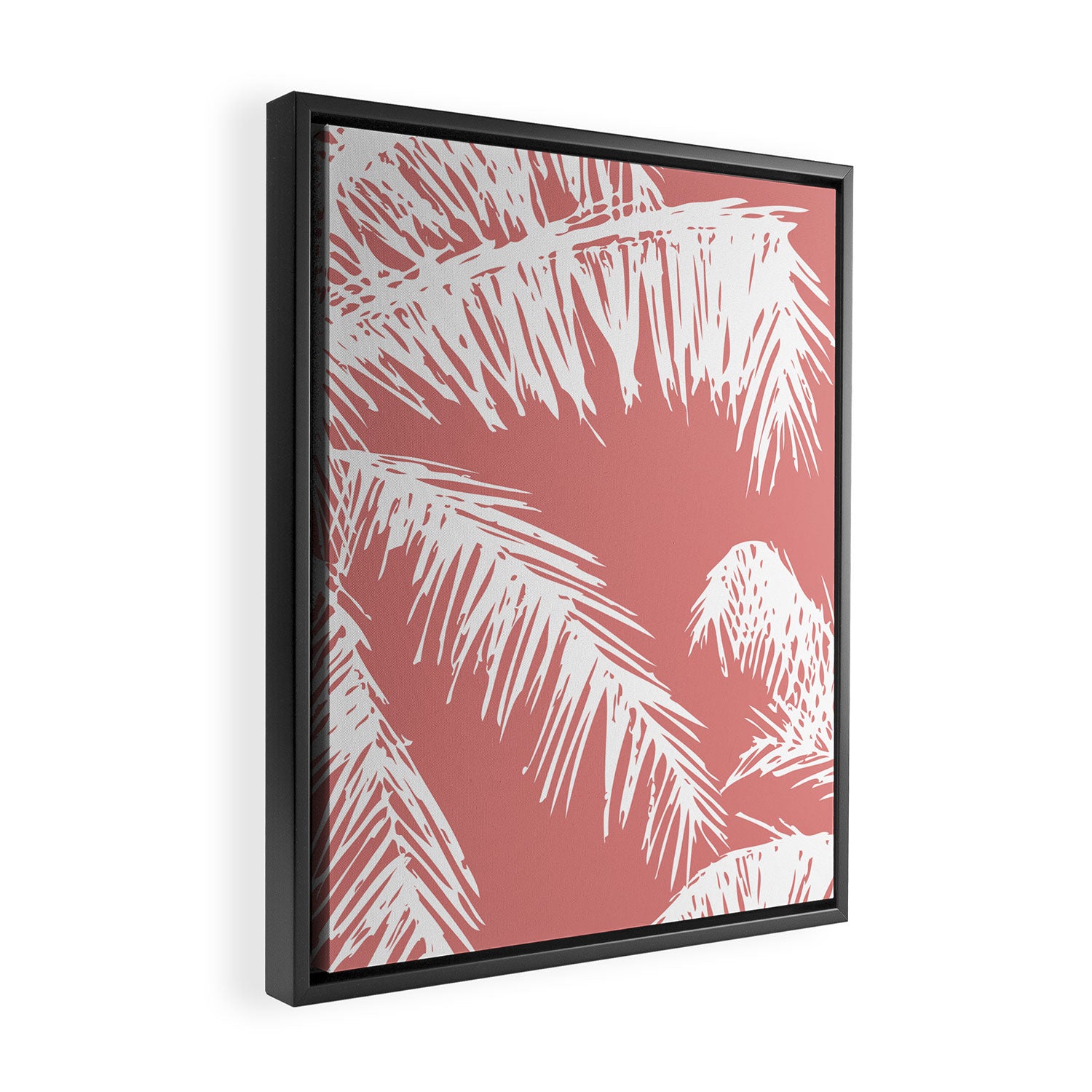 Pink Palm Tree Framed Canvas Print Gallery Image 2