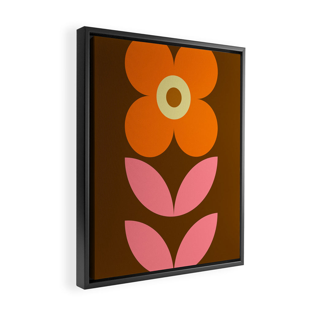 Retro Flower 10A Framed Canvas Print Gallery Image 2