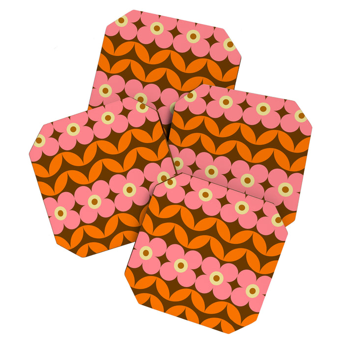 Retro Flower 10B Coaster Gallery Image 1
