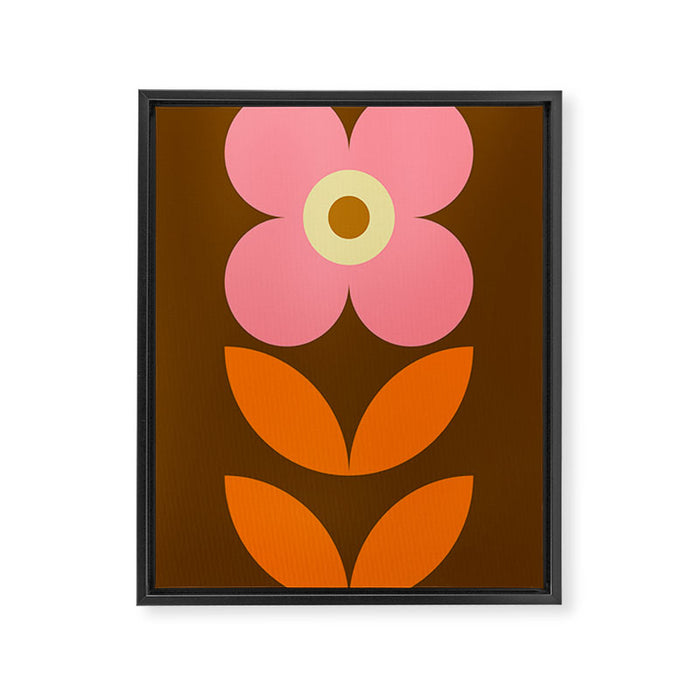 Retro Flower 10B Framed Canvas Print Gallery Image 1