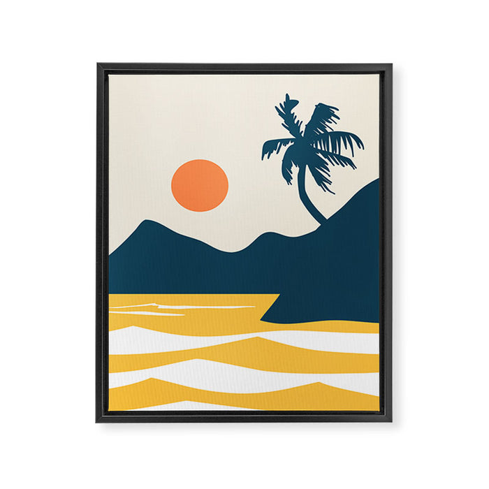 Retro Landscape 02B Framed Canvas Print Gallery Image 1