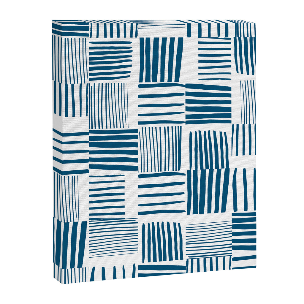Torn Lines Abstract 03 White Blue Canvas Print Gallery Image 6