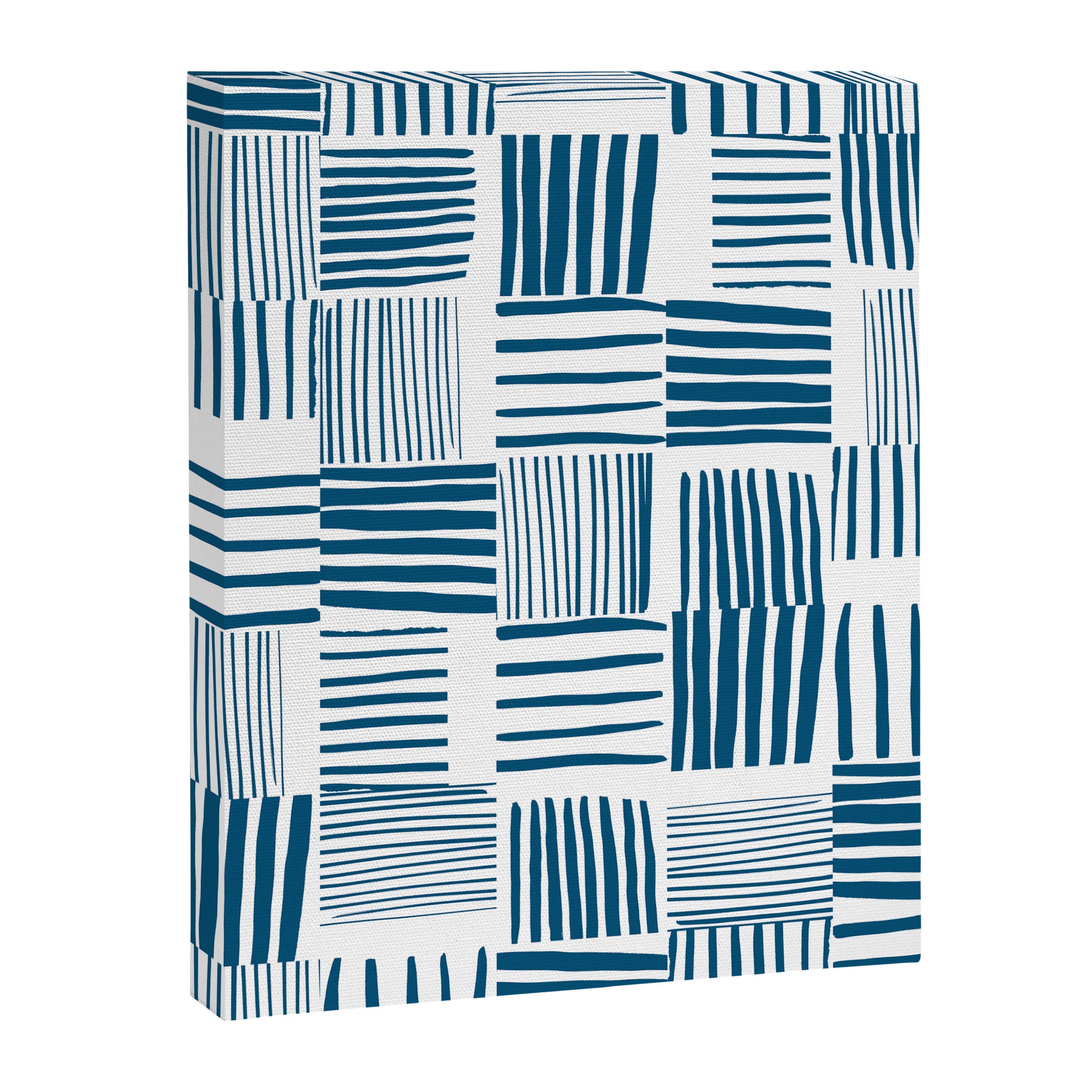 Torn Lines Abstract 03 White Blue Canvas Print Gallery Image 6