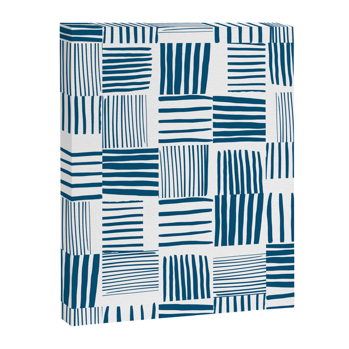 Torn Lines Abstract 03 White Blue Canvas Print Gallery Image 1
