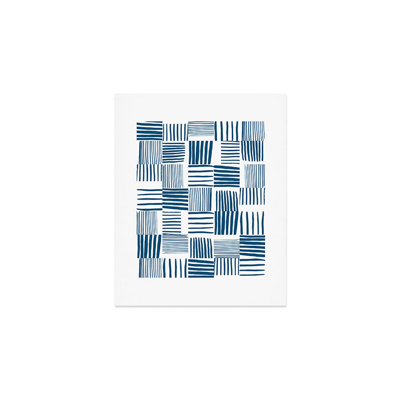 Torn Lines Abstract 03 White Blue Art Print Gallery Image 1