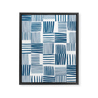 Torn Lines Abstract 03 White Blue Framed Canvas Print Gallery Image 6
