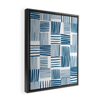 Torn Lines Abstract 03 White Blue Framed Canvas Print Gallery Image 2