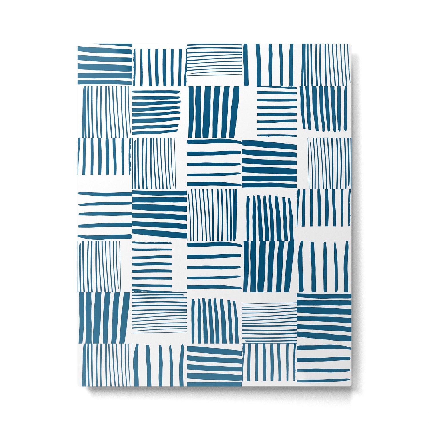 Torn Lines Abstract 03 White Blue Metal Print Gallery Image 4