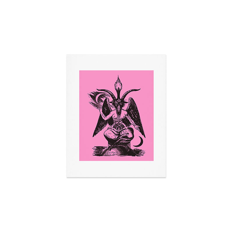 Black and Pink Baphomet Art Print Gallery Image 1