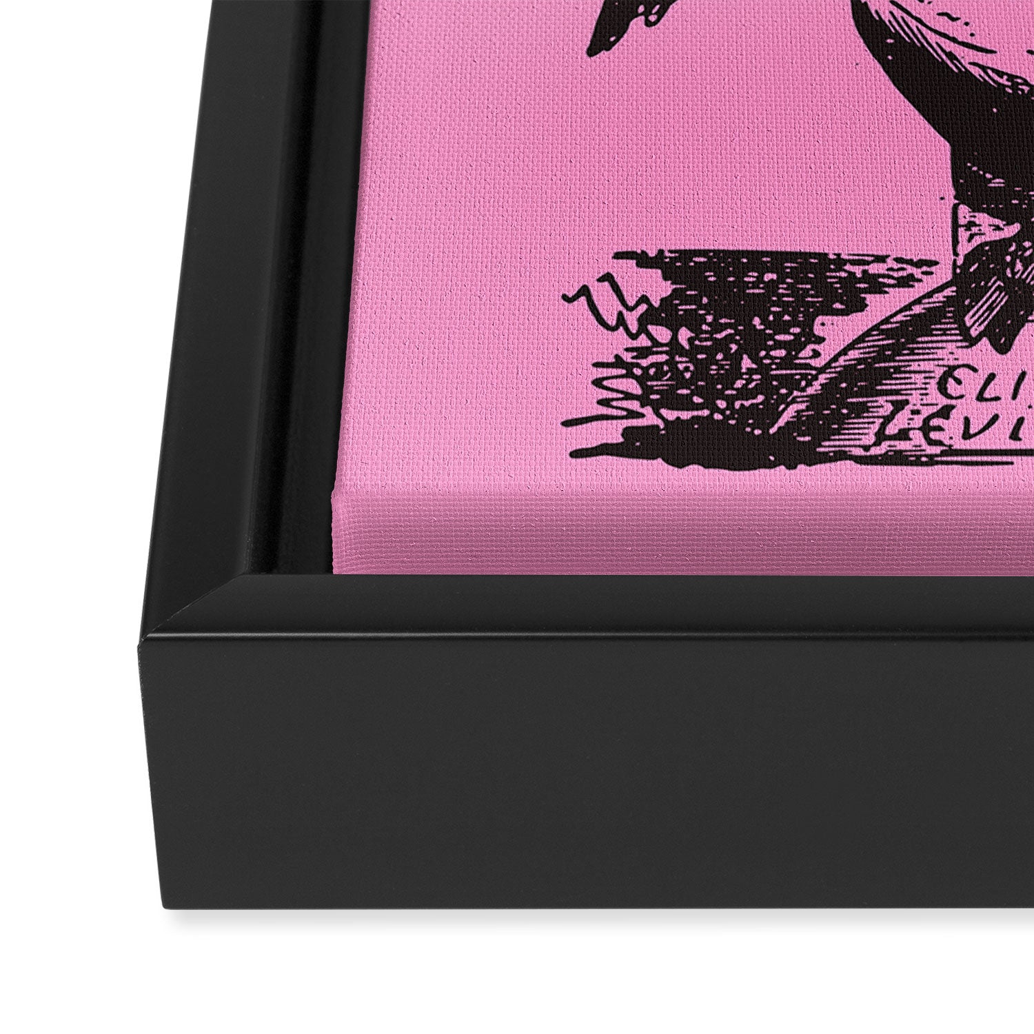 Black and Pink Baphomet Framed Canvas Print Gallery Image 3