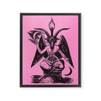Black and Pink Baphomet Framed Canvas Print Gallery Image 8