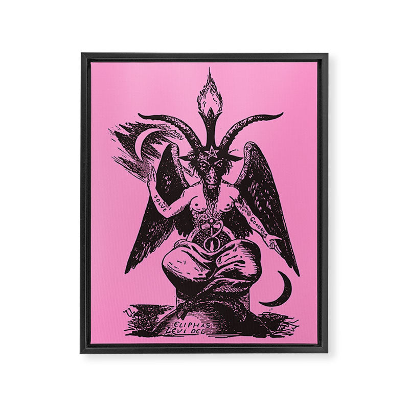 Black and Pink Baphomet Framed Canvas Print Gallery Image 8
