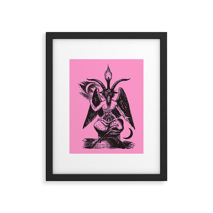 Black and Pink Baphomet Framed Art Print Gallery Image 1