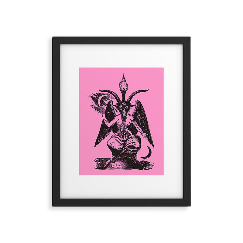 Black and Pink Baphomet Framed Art Print Gallery Image 6