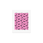 Black Bat Pattern on Pink Art Print Gallery Image 1